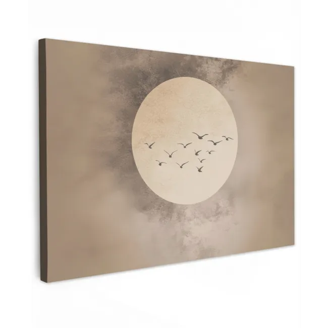 Vogel - Beige - Japandi canvas 2cm klein -z3d