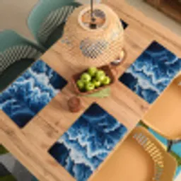 Golven - Blauw - Schuim Placemat vinyl groot -zzsfeer5_Kitchenyeah-website