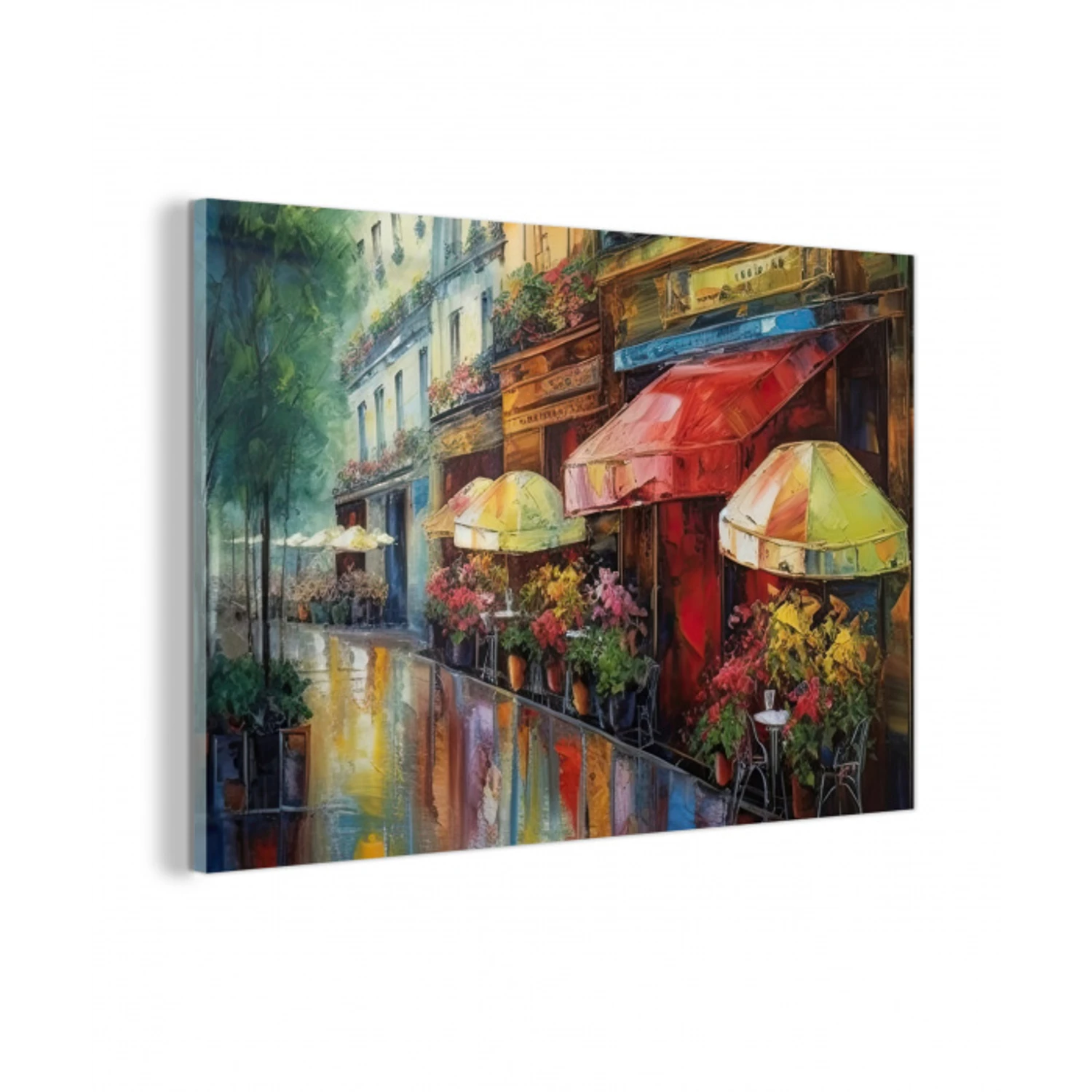 Straat - Olieverf - Kleurrijk - Stad plexiglas 5mm klein -z3d