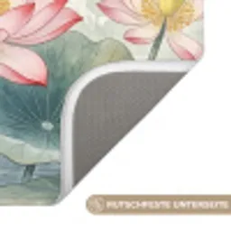 Aquarel - Lotusbloemen - Kleurrijk Badmat klein -USP_AntislipDE