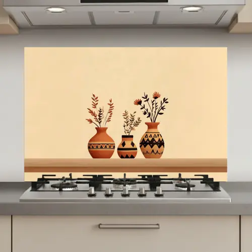 Vazen - Bloemen - Bladeren - Minimalistisch keuken achterwand spatscherm klein -3d_website