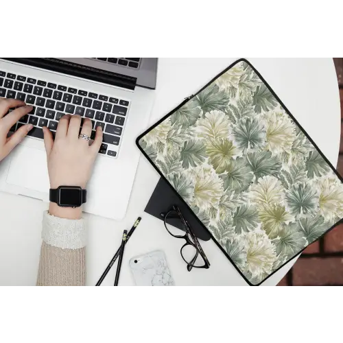 Bladeren - Botanisch - Groen laptophoes neopreen klein 279 -bureau