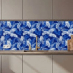 Palmblad - Patroon - Blauw keuken achterwand 2 middel 871 zz_3dshopping