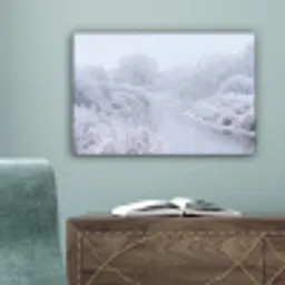 Rivier - Sneeuw - Bos - Winter - Schilderachtig canvas 2cm klein -sfeer4