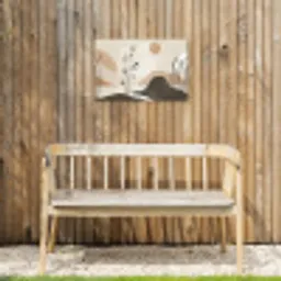 Japandi - Landschap - Beige Tuinposter op houten frame 2 cm dik klein -sfeer4