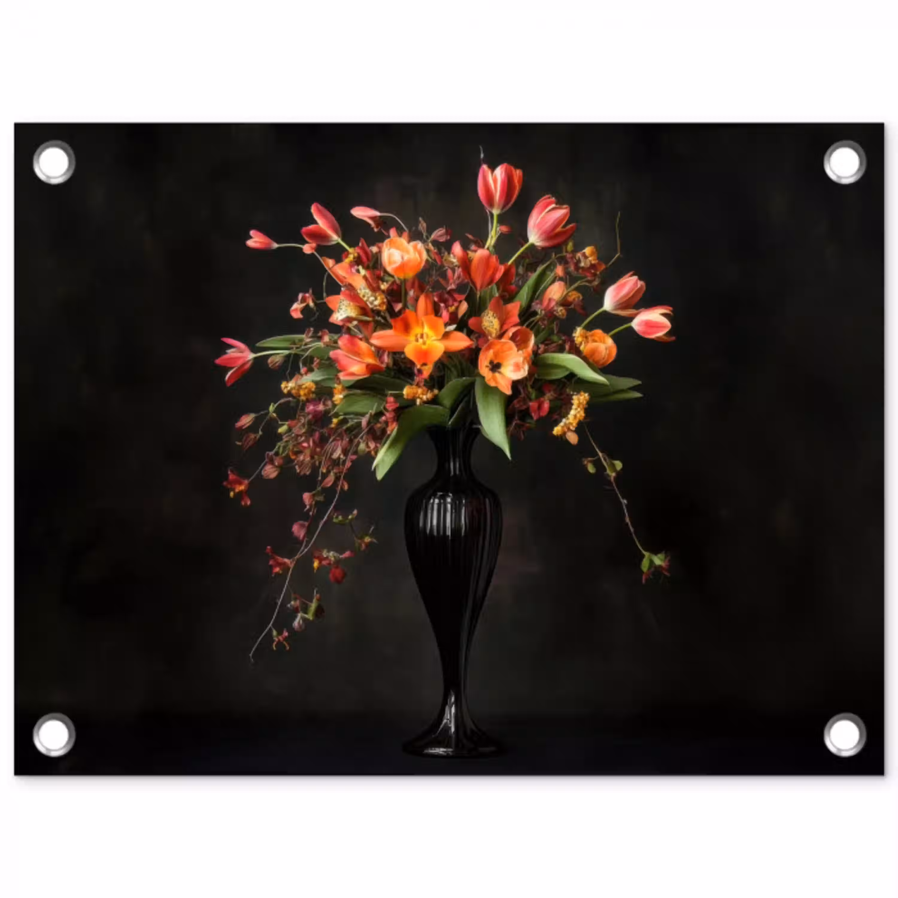 Sierlijk - Boeket - Vaas tuinposter los doek klein -3d
