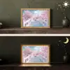 Brug - Kersenbomen - Wit Light Box met kabel (Tafellamp) klein -sfeer3