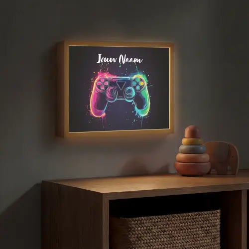Neon - Controller - Verfspatten - Game Light Box met batterij (Wandlamp kind) middel -sfeer5_kind