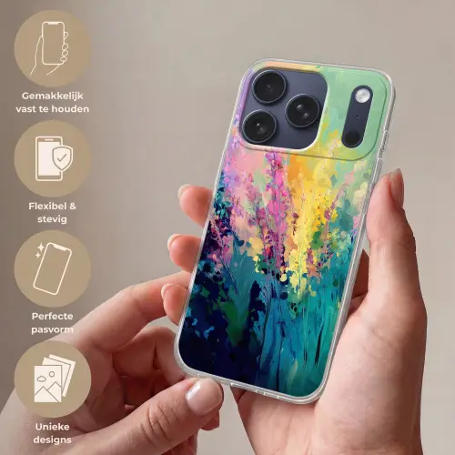 Dromerige - Langgerekte bloemen Telefoonhoesje iPhone 17 Pro klein -sfeer3_NL