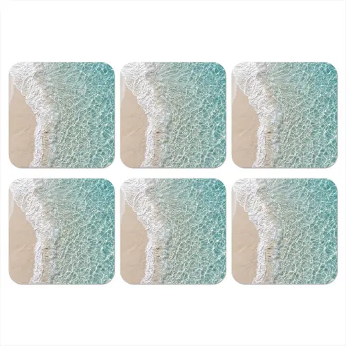 Kust - Zand - Blauw onderzetter kurk middel -3d