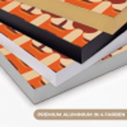 Geometrisch - Retro - Oranje Textielframe zwart klein 947 -USP_kleurenDE
