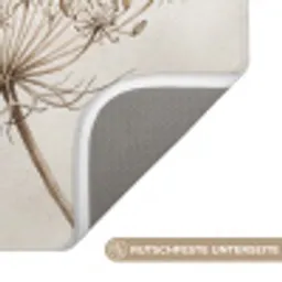 Vlinder - Bloem -Natuur - Beige Badmat klein -USP_AntislipDE