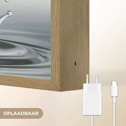 Abstract - Modern - Water - Hart Light Box met batterij (Wandlamp) middel -USP_websiteoplaadbaarNL