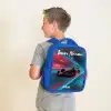 Formule 1 - Raceauto - Rood - Neonverlichting Kinderrugzak - Blauw middel -sfeer2