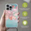 Eikenbladeren - Takken - Roze Hoesje iPhone 16 Pro Max met koord klein -sfeer2_NL