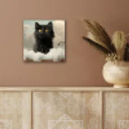 Kat - Bad - Zwart - Dieren - Schuim aluminium wit klein -sfeer4