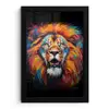 Leeuw - Graffiti - Dieren - Zwart fotolijst zwart zonder passe partout klein -3d