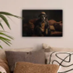Hond - Sigaar - Hoed - Pak canvas 2cm klein -sfeer1