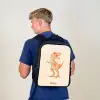 T-rex dino in oranje kleuren Rugzak - Zwart middel -sfeer8