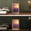 Lavendelveld - Zonsondergang - Paars Light Box met kabel (Tafellamp) klein -sfeer3