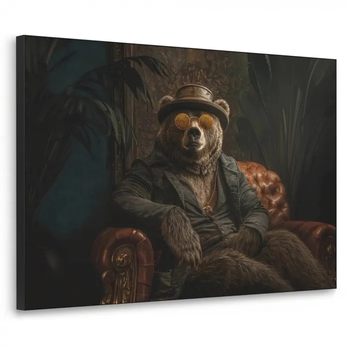 Beer - Bruin - Pak - Hoed Textielframe zwart klein -3d