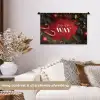 Kerst - Quote - Rood - Kerstballen Wandkleed katoen klein -sfeer1