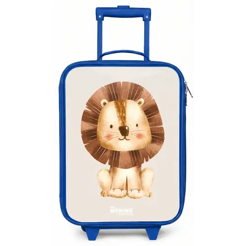 Leeuw illustratie met beige achtergrond Kinderkoffer - Blauw klein -zz3dotto