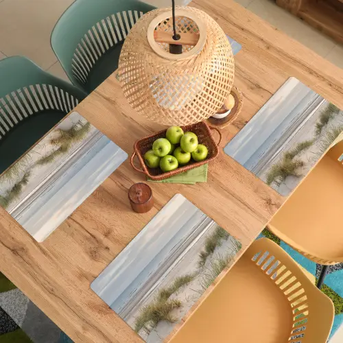 Zandstrand - Bewolkt - Duinen Placemat vinyl groot -zzsfeer5_Kitchenyeah-website