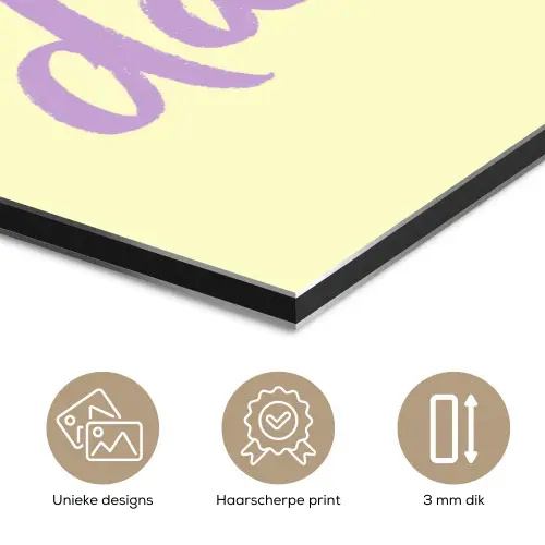 Oh darling - Geel - Hart aluminium wit klein -closeup_NL