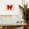 Strik - Symmetrisch - Rood - Lint tuinposter los doek klein -sfeer7