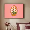 Illustratie - Bloemen - Rand - Roze Textielframe zwart klein -sfeer1