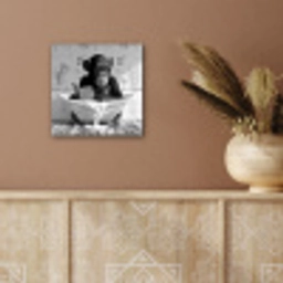 Vintage - Aap - Badkuip - Schuim - Dier aluminium wit klein -sfeer4