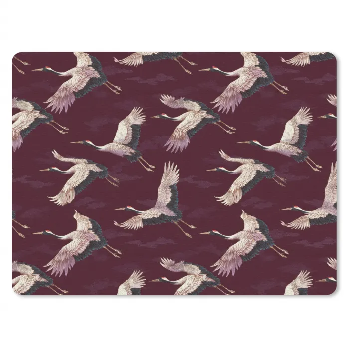 Kraanvogels - Klassiek - Bordeaux muismat rubber klein 262 -3d