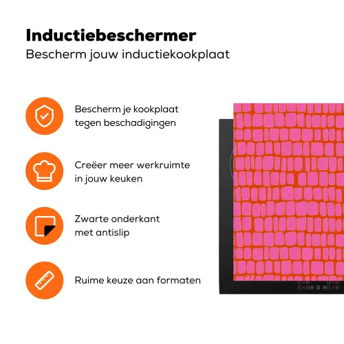 Organisch - Raster - Roze Inductie beschermer vinyl 3mm klein 276 -zzzzzzz-td-ups