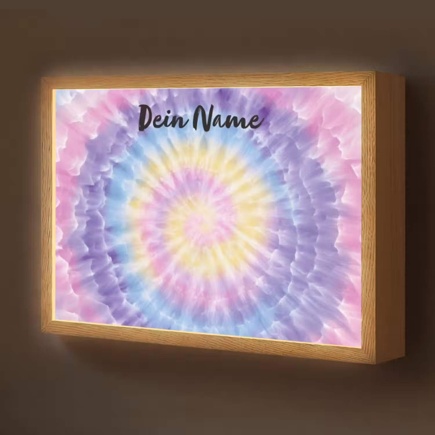 Lightbox - Wandlampe Kinderzimmer mit Namen - Tie Dye - Klassisch - Pastellfarbtöne