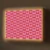 Rood - Roze - Schaakbord - Valentijn Light Box met batterij (Wandlamp) middel -z3d_website