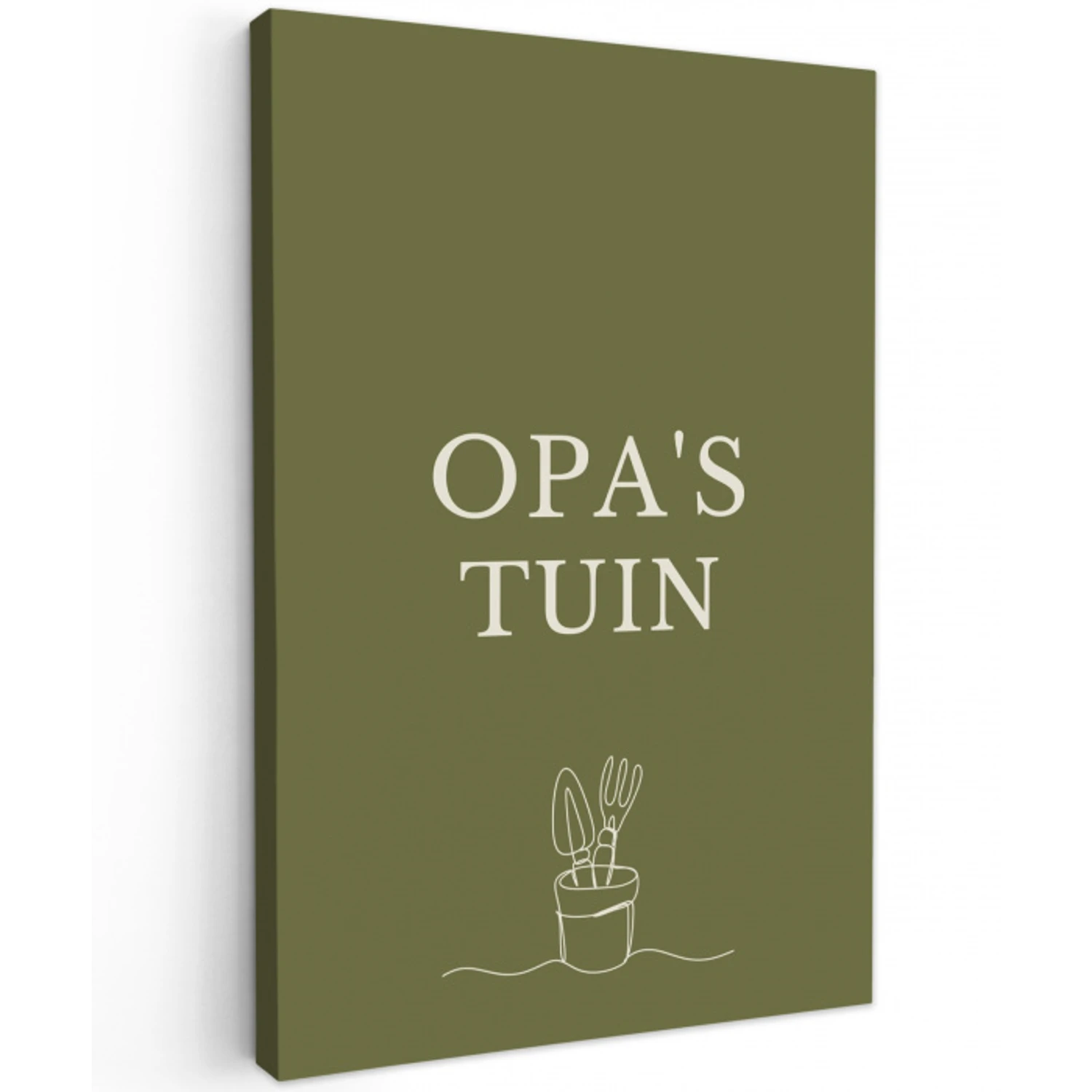 Opa's Tuin Tuinposter op houten frame 2 cm dik klein -3d