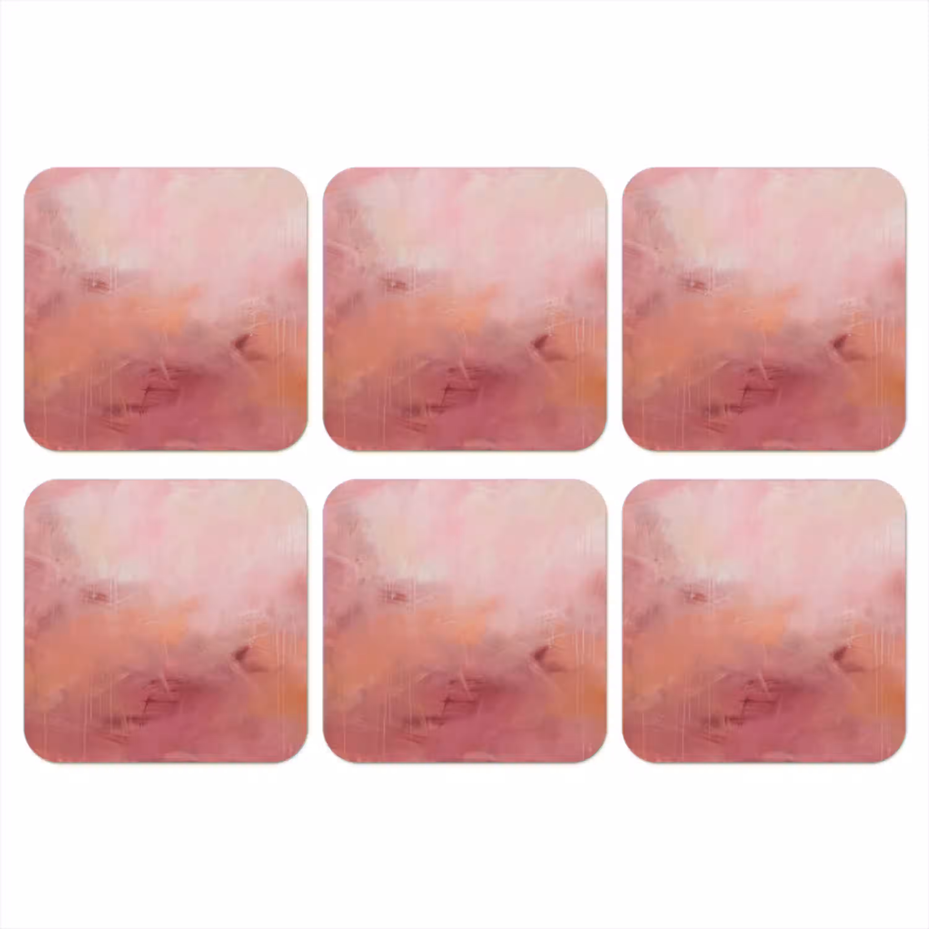 Kunst - Vloeiend - Pastel - Abstract onderzetter kurk middel -3d