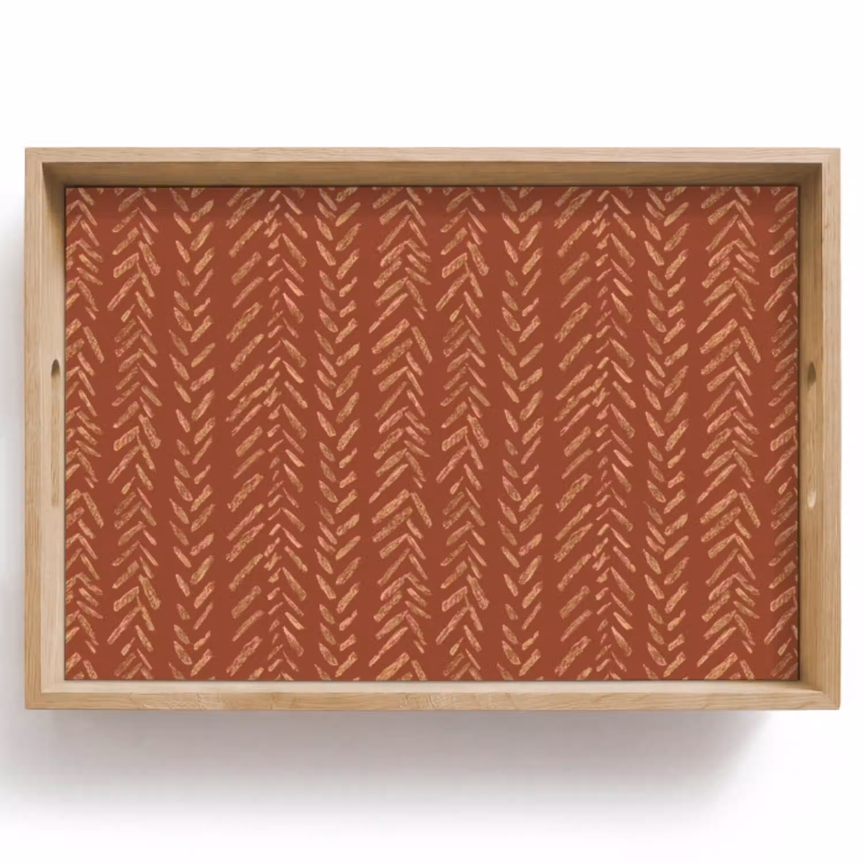 Terracotta - Visgraat - Ambachtelijk - Patroon Dienblad Rechthoek middel 910 -z3d_shopping