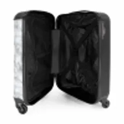 Grijs - Marmer - Klassiek - Aders NBS - Handbagage koffer - Volwassenen Unisex middel -binnenkant