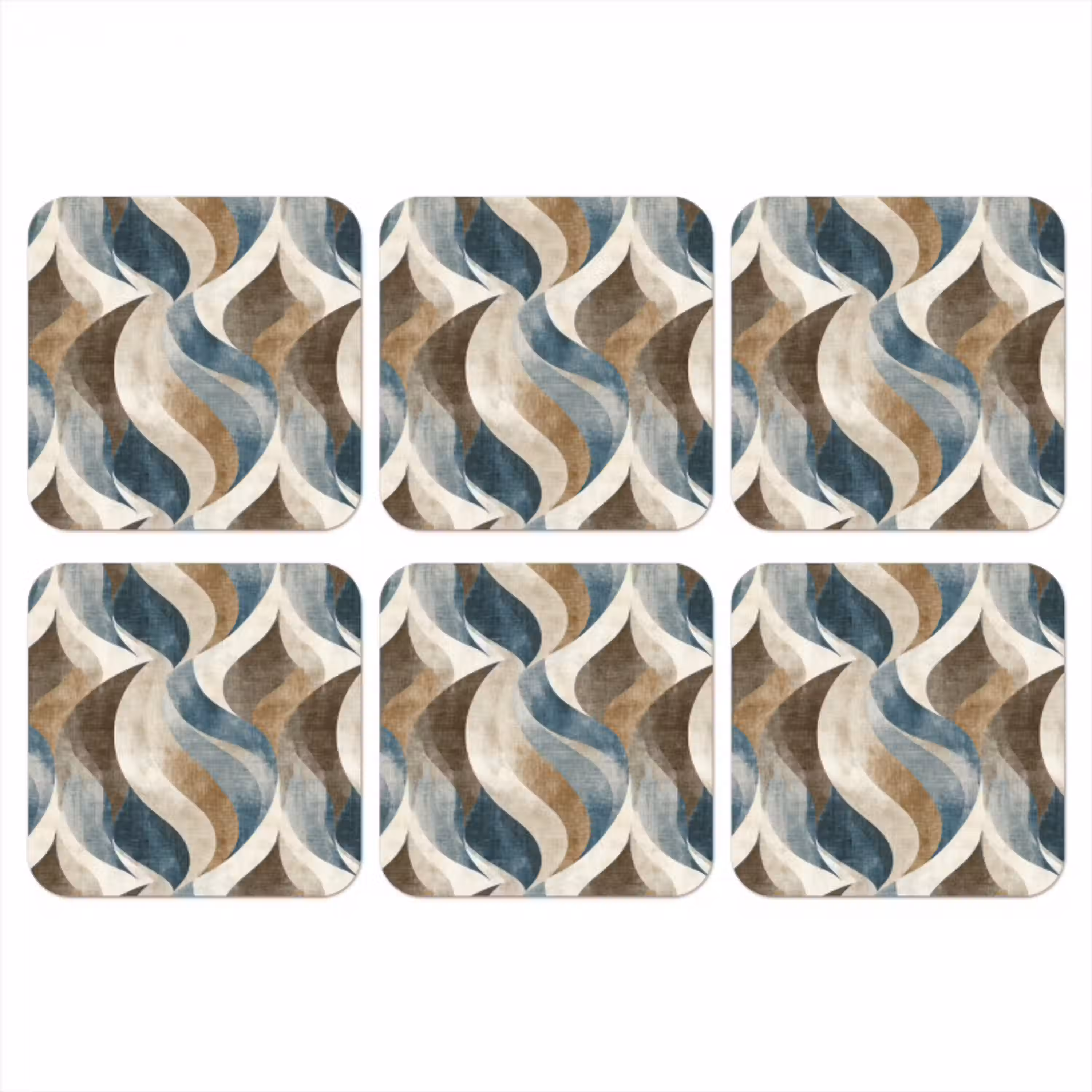 Abstract - Golven - Kleurrijk onderzetter kurk middel 366 -3d