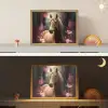Paard - Bloemen - Roze - Natuur - Bos Light Box met batterij (Wandlamp kind) middel -sfeer3_kind