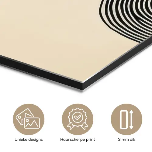 Geometrische bogen - Minimalistisch - Symmetrisch aluminium wit klein -closeup_NL