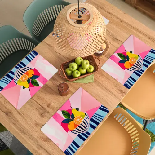 Fruit - Abstracte achtergrond - Roze Placemat vinyl groot -zzsfeer5_Kitchenyeah-website