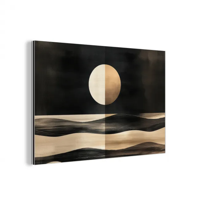 Maan - Cirkel - Goud aluminium wit klein -3d