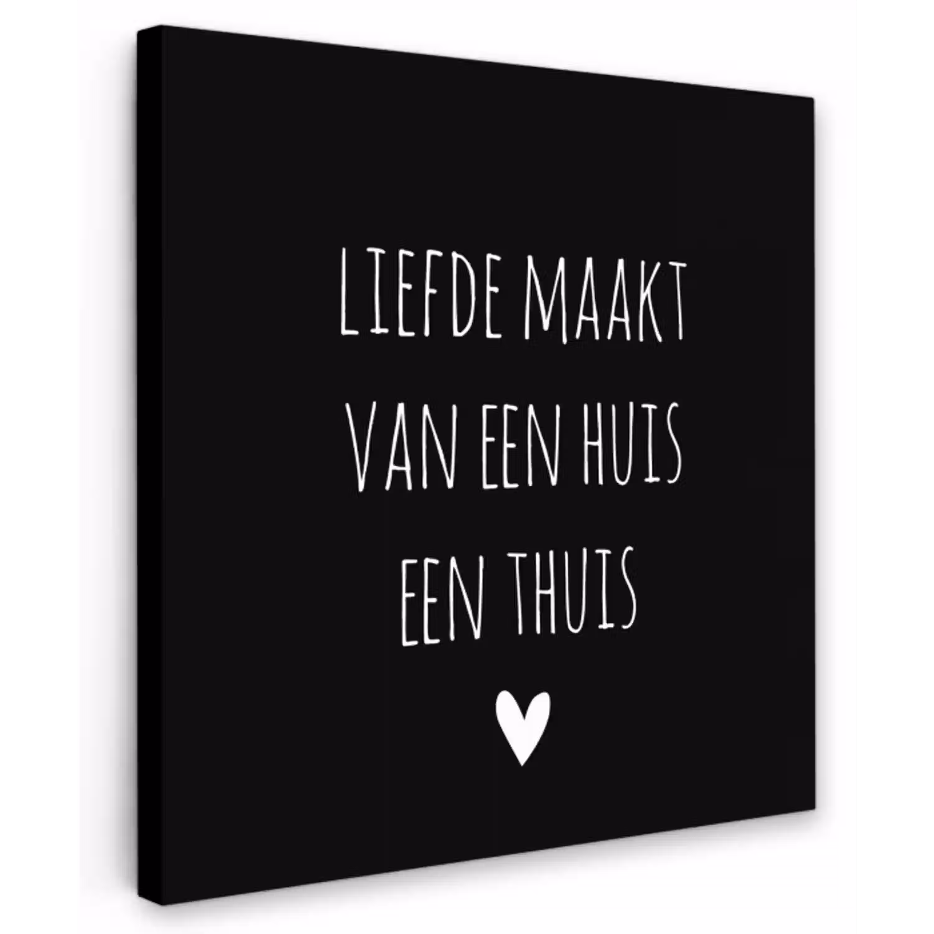 Quotes - Liefde maakt van een huis een thuis - Spreuken Tuinposter op houten frame 2 cm dik klein -3d
