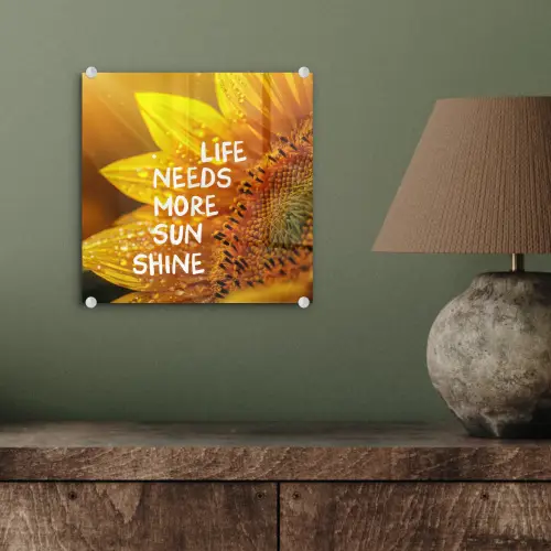 Zonnebloem - Close up - Geel - Quote plexiglas 5mm klein -sfeer3