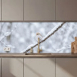 Vogeltje - Sneeuw - Tak - Winter - Zacht keuken achterwand 2 middel zz_3dshopping