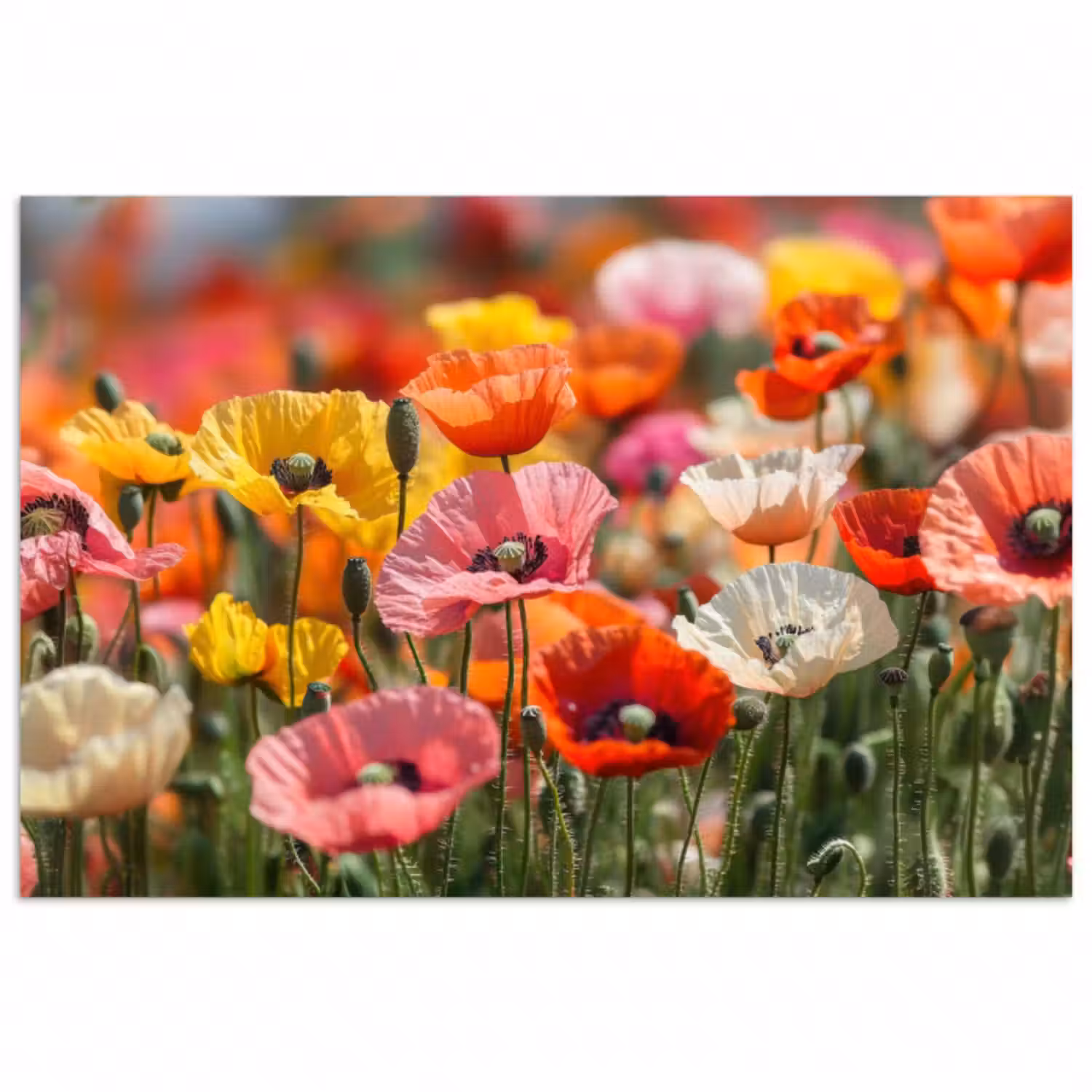 Poster - Blumenfeld - Mohnblumen - Farbenfroh