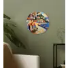 Kustdorp - Huisjes - Mozaïek - Zee Wandcirkel kunststof plaat 5mm dik klein -sfeer3